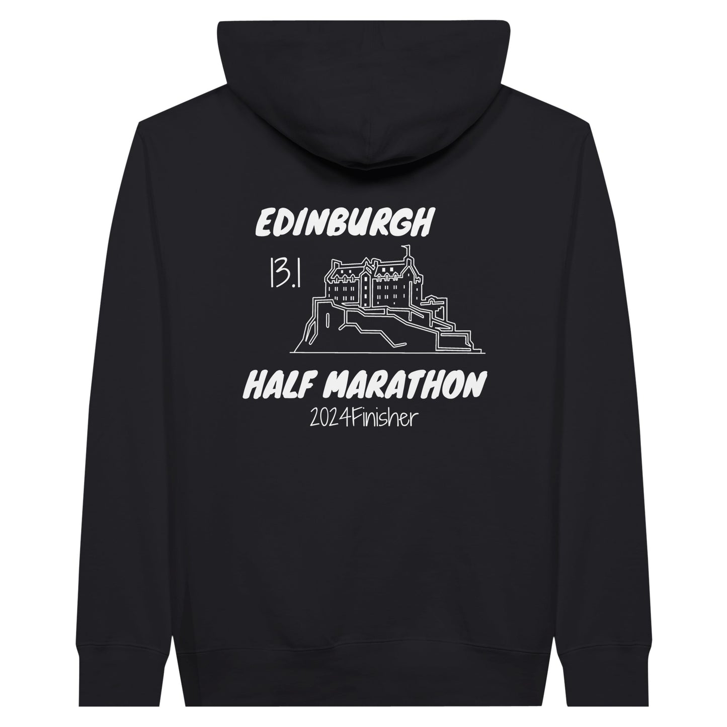 Edinburgh half marathon finisher hoodie in black - back