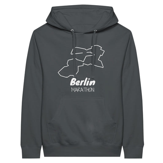 Berlin marathon hoodie in grey - front