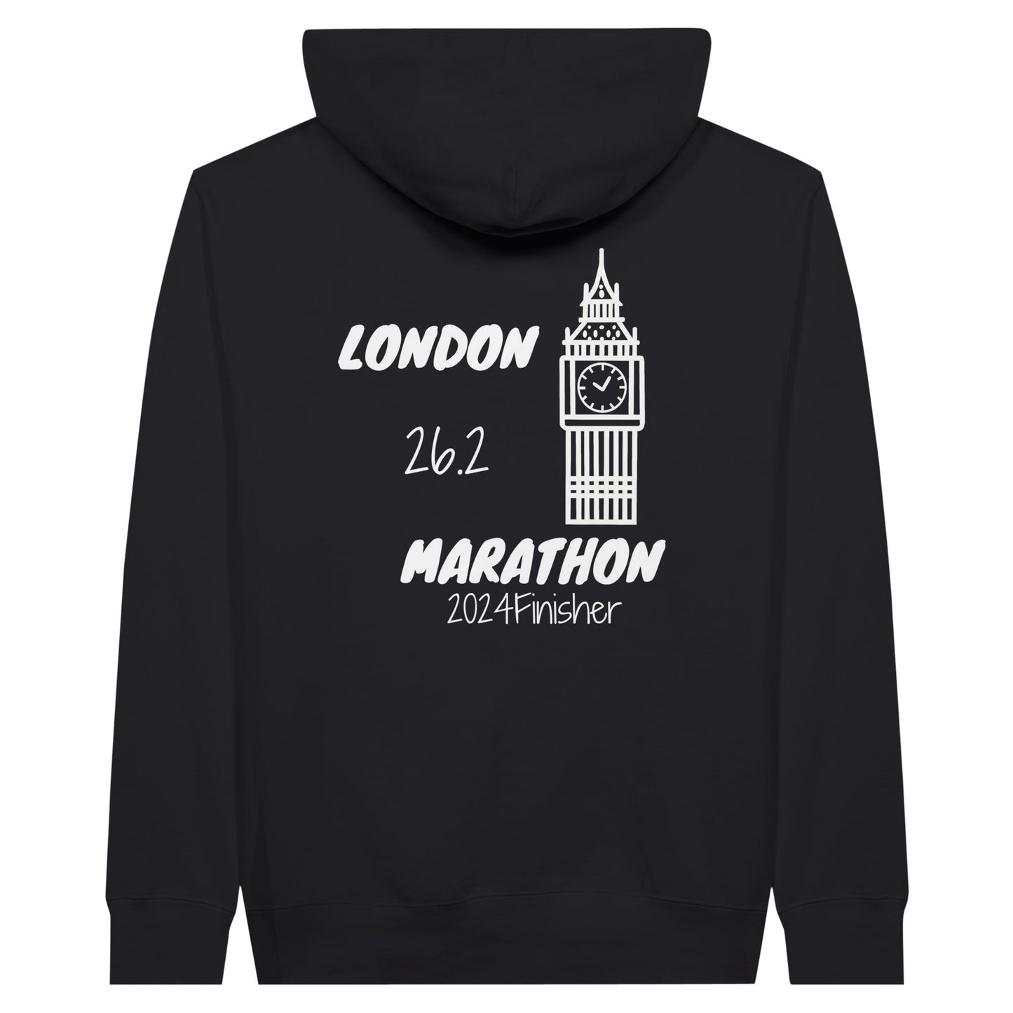 London marathon finisher hoodie in black - back