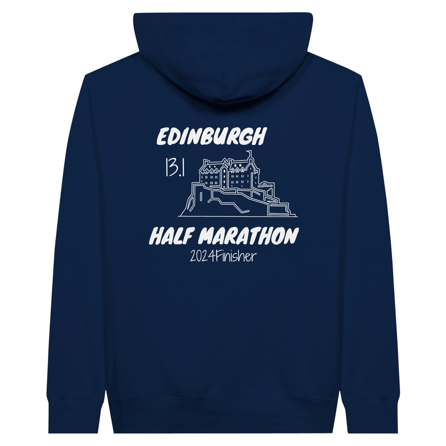 Edinburgh half marathon finisher hoodie in navy - back