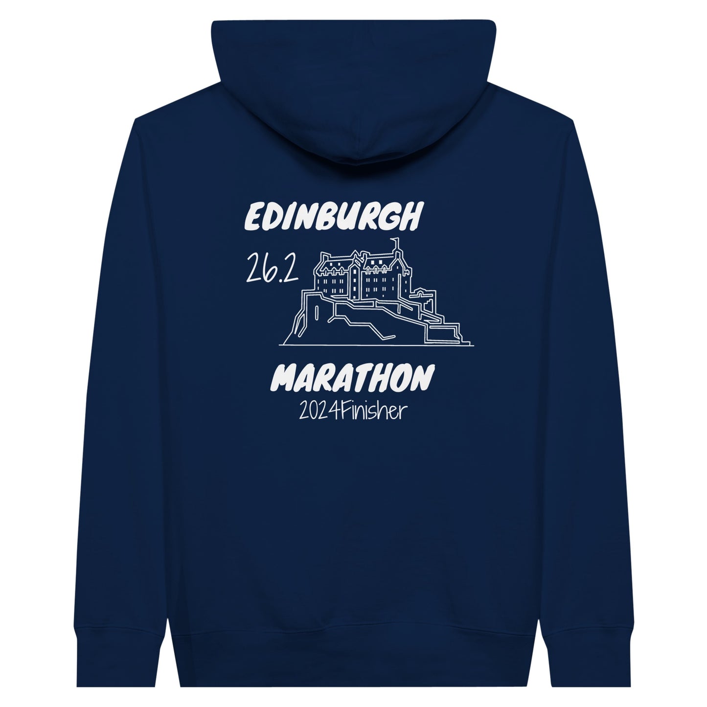 Edinburgh marathon finisher hoodie in navy - back