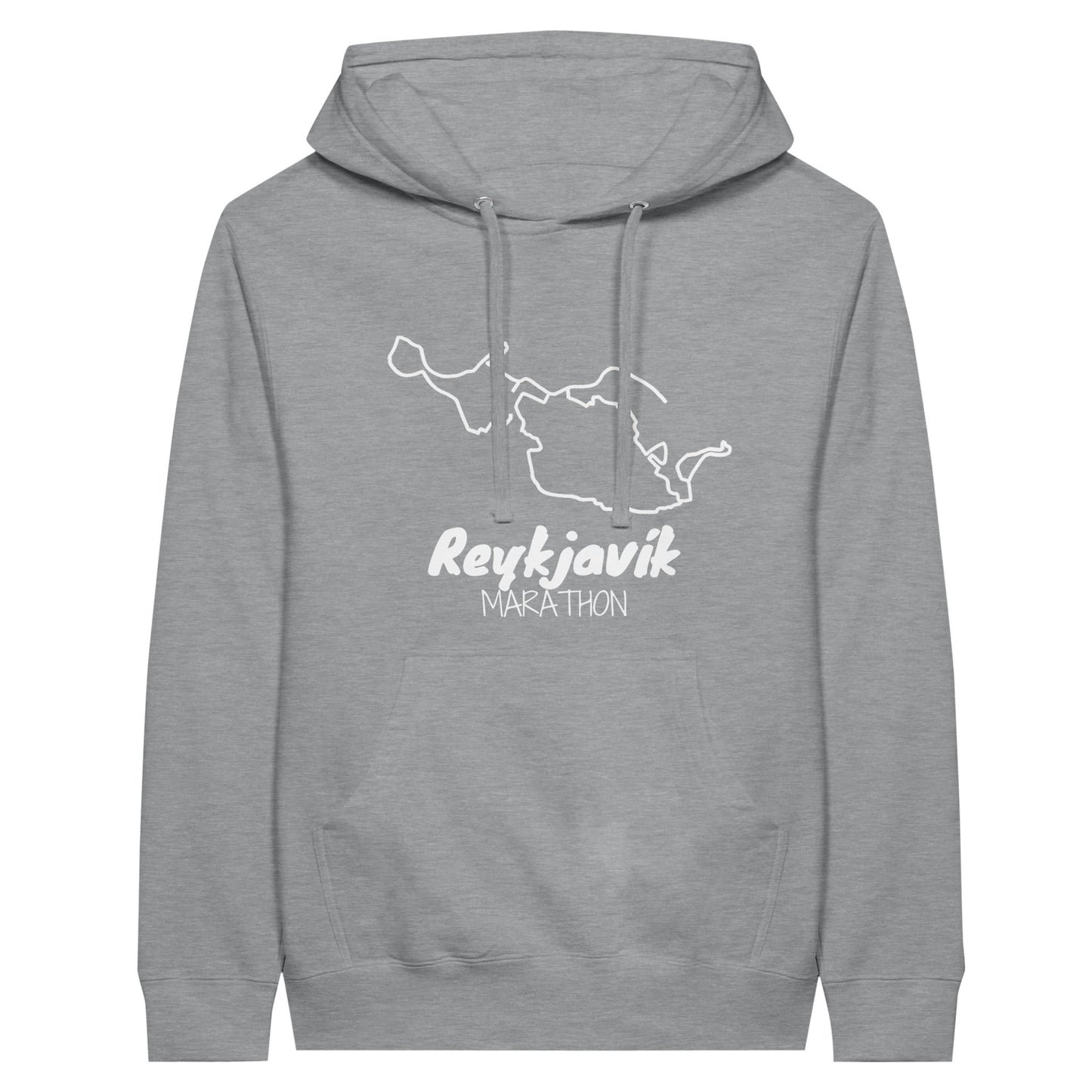 Reykjavick Marathon Hoodie in light grey - front