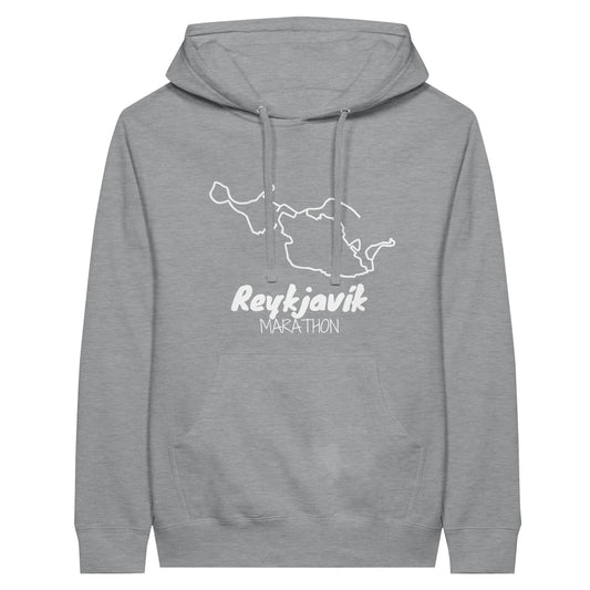 Reykjavick Marathon Hoodie in light grey - front