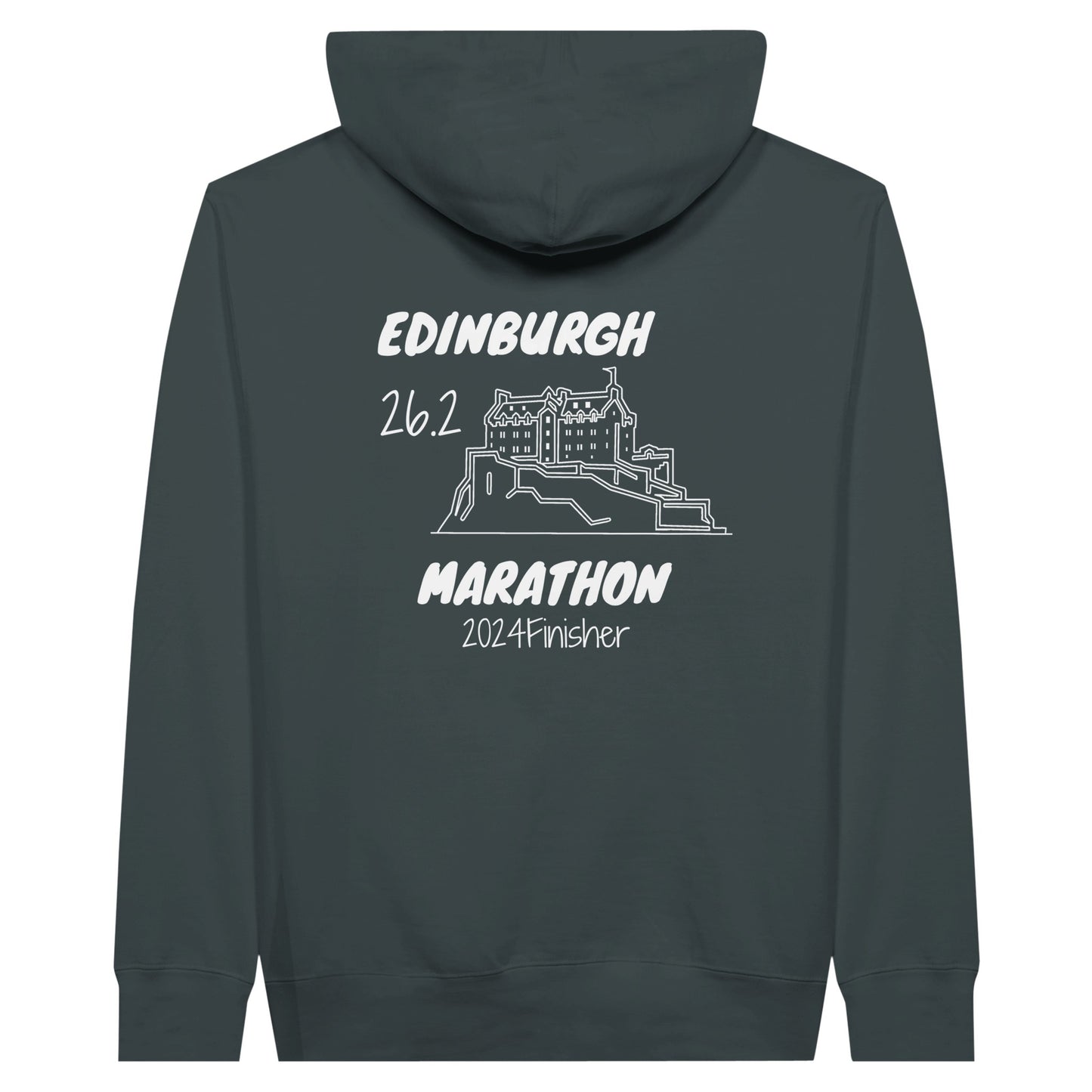 Edinburgh marathon finisher hoodie in grey - back