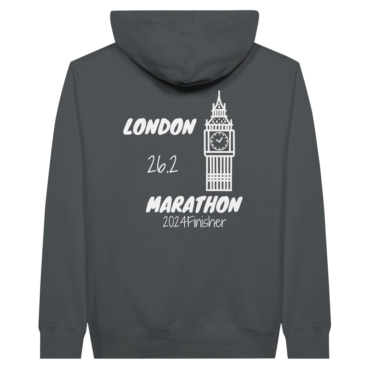 London marathon finisher hoodie in grey - back