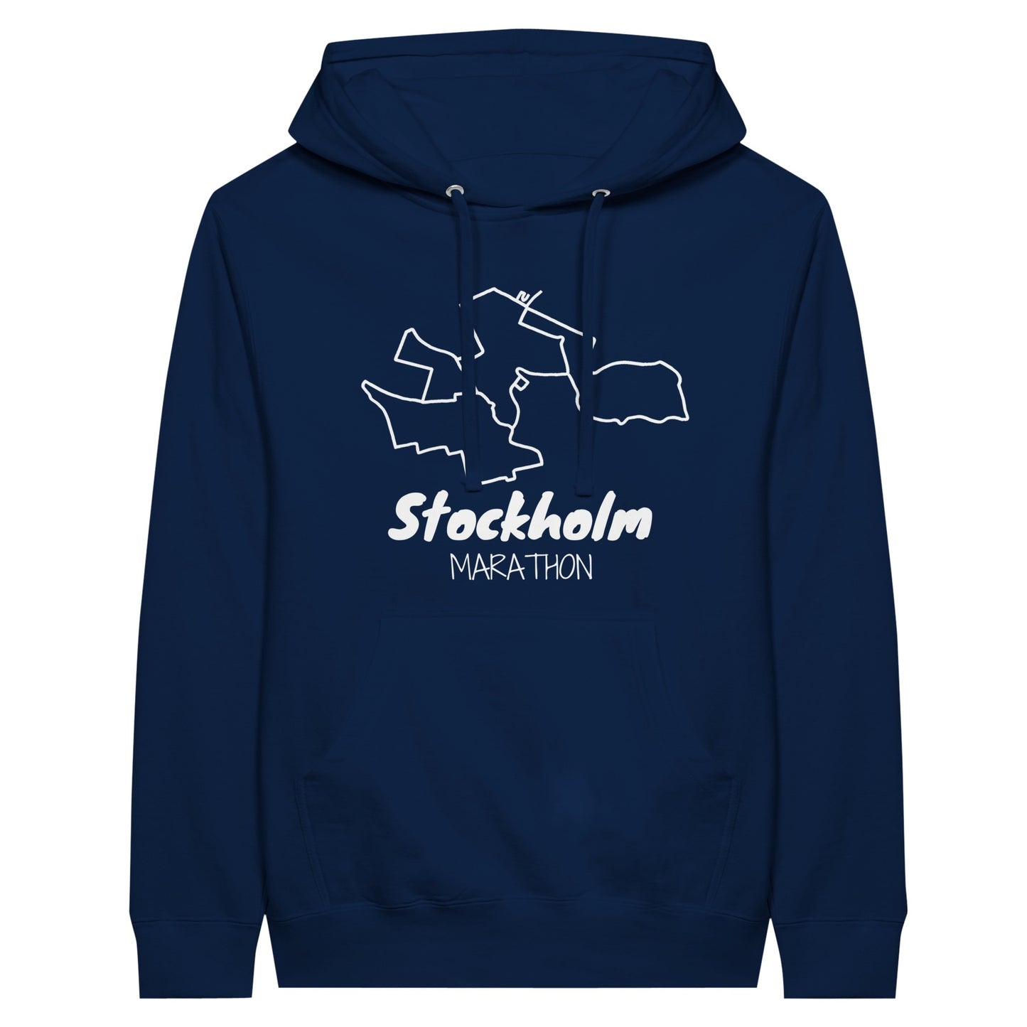 Stockholm Marathon Hoodie in navy - front