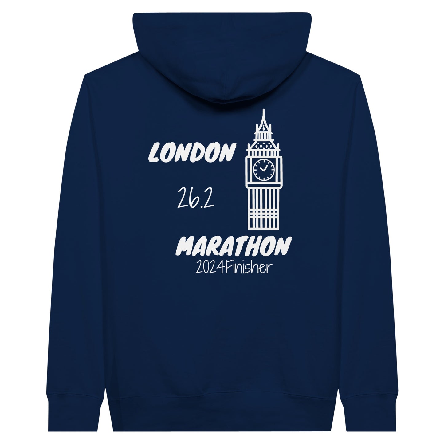 London marathon finisher hoodie in navy - back