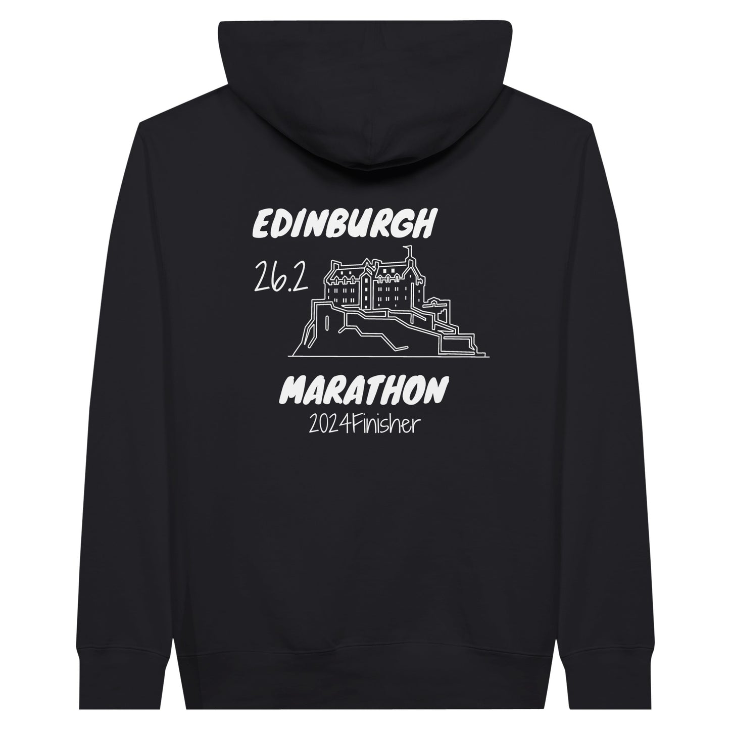 Edinburgh marathon finisher hoodie in black - back