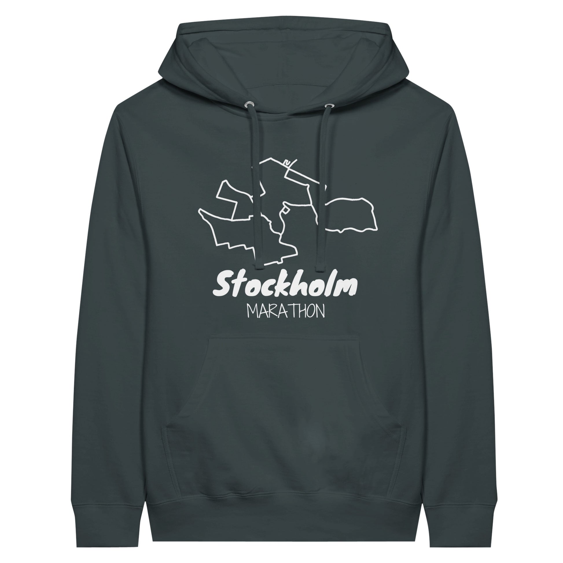 Stockholm Marathon Hoodie in charcoal grey - front